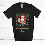 MacnyStore - Personalized Custom Name Buon Natale; Lovely Christmas Sweater Santa Eat Pasta Spaghetti Italian T-Shirt