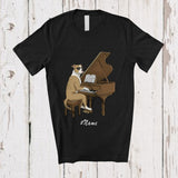 MacnyStore - Personalized Custom Name Pit Bull Playing Piano; Humorous Musician Musical Instruments T-Shirt