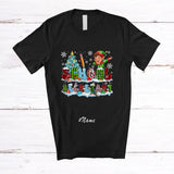 MacnyStore - Personalized Custom Name School Secretary; Cheerful Christmas Tree Snow Dabbing Elf; Proud Jobs T-Shirt