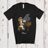 MacnyStore - Personalized Custom Name Beagle Playing Piano; Humorous Musician Musical Instruments T-Shirt