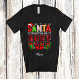 MacnyStore - Personalized Custom Name Santa Promoting Me To Aunt; Merry Christmas Pregnancy Family T-Shirt