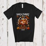 MacnyStore - Personalized Custom Name Save A Turkey Eat Donut; Humorous Thanksgiving Food Lover T-Shirt