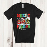 MacnyStore - Personalized Custom Name Merry Pugmas; Lovely Christmas Tree Santa Pug Owner T-Shirt