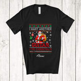 MacnyStore - Personalized Custom Name I Want Another Guitar Christmas; Humorous Sweater Santa Guitar Player T-Shirt