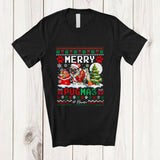 MacnyStore - Personalized Custom Name Merry Pugmas; Lovely Christmas Tree Sweater Santa Pug Owner T-Shirt
