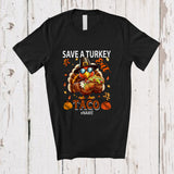 MacnyStore - Personalized Custom Name Save A Turkey Eat Taco; Humorous Thanksgiving Taco Food Lover T-Shirt