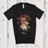 MacnyStore - Personalized Custom Name Feral And Valentine; Lovely Pink Raccoon Hearts; Trash Animal Lover T-Shirt