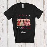 MacnyStore - Personalized Custom Name Just A Pig In Love; Amusing Valentine's Day Pig Hearts; Farming Farmer T-Shirt
