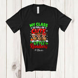 MacnyStore - Personalized Custom Name My Class Is Full Of Cute Little Reindeers; Lovely Christmas Teacher T-Shirt