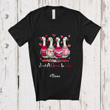 MacnyStore - Personalized Custom Name Just A Goose In Love; Amusing Valentine's Day Hearts; Farming Farmer T-Shirt