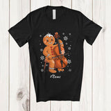 MacnyStore - Personalized Custom Name Gingerbread Playing Cello; Joyful Christmas Musical Instrument Players T-Shirt