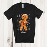 MacnyStore - Personalized Custom Name Gingerbread Playing Oboe; Joyful Christmas Musical Instrument Players T-Shirt