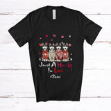 MacnyStore - Personalized Custom Name Just A Husky In Love; Lovely Valentine Hearts Family T-Shirt