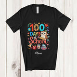 MacnyStore - Personalized Custom Name Happy 100 Days Of School; Colorful Owl 100th Day Teacher Students T-Shirt