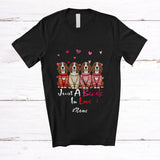 MacnyStore - Personalized Custom Name Just A Beagle In Love; Lovely Valentine Hearts Family T-Shirt