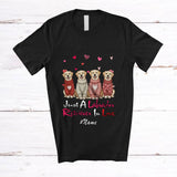 MacnyStore - Personalized Custom Name Just A Labrador Retriever In Love; Lovely Valentine Hearts Family T-Shirt