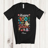 MacnyStore - Personalized Custom Name Happy 100th Day Of School; Colorful 100 Days Chicken Students Teacher T-Shirt