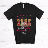 MacnyStore - Personalized Custom Name Just A Golden Retriever In Love; Lovely Valentine Hearts Family T-Shirt