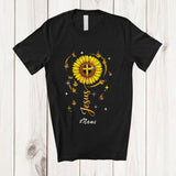 MacnyStore - Personalized Custom Name Jesus; Adorable Sunflower Flowers With Butterflies; Family Group T-Shirt
