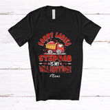 MacnyStore - Personalized Custom Name Sorry Ladies Stepdad Is My Valentine; Joyful Hearts Tractor; Boys Family T-Shirt