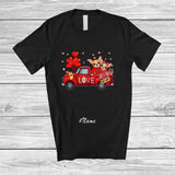 MacnyStore - Personalized Custom Name Couple Chihuahuas On Red Truck; Lovely Valentine Chihuahua Owner T-Shirt