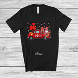 MacnyStore - Personalized Custom Name Couple Gnomes On Red Truck; Lovely Valentine Gnome Gnomies T-Shirt