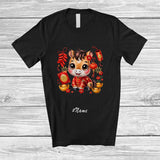 MacnyStore - Personalized Custom Name Happy Chinese New Year; Lovely Lunar New Year Girl; Horse Zodiac T-Shirt