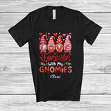 MacnyStore - Personalized Custom Name Forever With My Gnomies LOVE; Happy Valentine Pink Four Gnomes T-Shirt