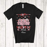 MacnyStore - Personalized Custom Name Anti Valentine Club; Humorous Three Pink Opossum Animal Lover T-Shirt