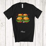 MacnyStore - Personalized Custom Name Valentine Hamburger Collection; Humorous Hearts Food Lover Couple T-Shirt