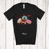 MacnyStore - Personalized Custom Name Valentine Donut Collection; Humorous Hearts Donut Food Lover Couple T-Shirt