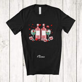 MacnyStore - Personalized Custom Name Valentine Gin Collection; Humorous Hearts Gin Drinking Drunker Couple T-Shirt