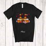 MacnyStore - Personalized Custom Name Valentine Bourbon Collection; Humorous Hearts Drinking Drunker Couple T-Shirt