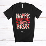 MacnyStore - Personalized Custom Name Happy Valentine's Day Bruh; Lovely Plaid Hearts; Couple Family T-Shirt