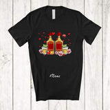 MacnyStore - Personalized Custom Name Valentine Tequila Collection; Humorous Hearts Drinking Drunker Couple T-Shirt