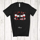 MacnyStore - Personalized Custom Name Valentine Wine Collection; Humorous Hearts Drinking Drunker Couple T-Shirt