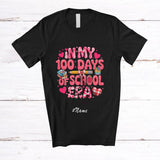 MacnyStore - Personalized Custom Name In My 100 Days of School Era; Lovely Pink Pencil; Girls Student Teacher T-Shirt