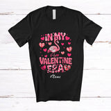 MacnyStore - Personalized Custom Name In My Valentine Era; Lovely Pink Plaid Flamingo Heart; Girls Couple Family T-Shirt