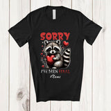 MacnyStore - Personalized Custom Name Sorry I've Been Feral; Humorous Valentine Hearts Raccoon Single; Family T-Shirt
