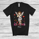 MacnyStore - Personalized Custom Name Six Seven; Humorous Valentine's Day Hearts 67; Couple Family Group T-Shirt
