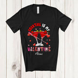 MacnyStore - Personalized Custom Name Cocktail Is My Valentine; Humorous Hearts Drunker Drinking Lover Group T-Shirt