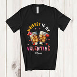 MacnyStore - Personalized Custom Name Whiskey Is My Valentine; Humorous Hearts Drunker Drinking Lover Group T-Shirt