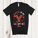MacnyStore - Personalized Custom Name Sausage Is My Valentine; Humorous Hearts Food Lover Group T-Shirt