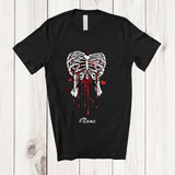 MacnyStore - Personalized Custom Name Skeleton Rib Heart; Scary Valentine Hurt Broken Pain Heart Skeleton T-Shirt