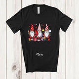 MacnyStore - Personalized Custom Name Three Gnomes Bartender Valentine; Lovely Gnomies Proud Jobs T-Shirt