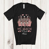 MacnyStore - Personalized Custom Name Anti Valentine Club; Humorous Three Pink Skeleton Hearts T-Shirt
