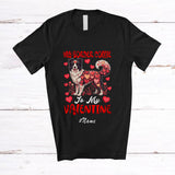 MacnyStore - Personalized Custom Name My Border Collie Is My Valentine; Adorable Hearts Family Group T-Shirt