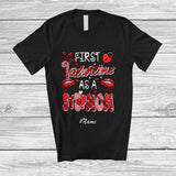 MacnyStore - Personalized Custom Name First Valentine As Stepmom; Humorous Promoting Future Stepmom; Family T-Shirt