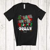 MacnyStore - Personalized Custom Name Black Friday Shopping Squad; Cheerful Christmas Plaid Leopard Family T-Shirt