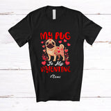 MacnyStore - Personalized Custom Name My Pug Is My Valentine; Adorable Hearts Family Group T-Shirt